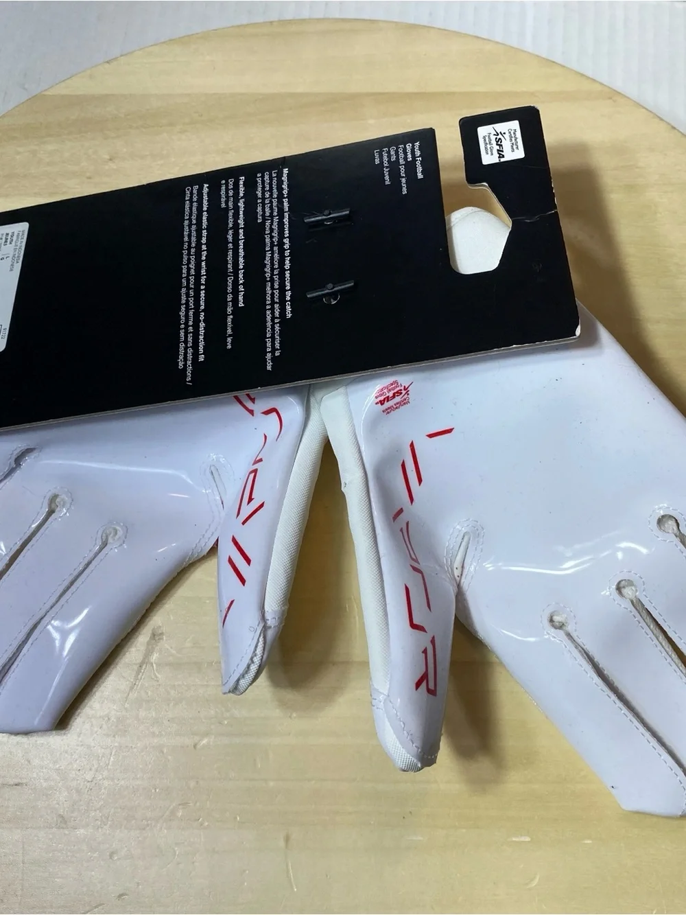 Nike Vapor Jet Youth Football Gloves White Red Size Large L/G/G New With Tags